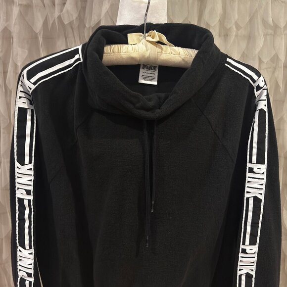 Victoria’s Secret PINK Black Cowlneck Sweatshirt - Women's Size Small - Picture 3 of 5